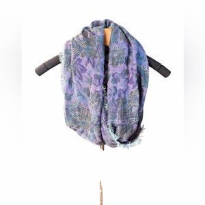 Purple and Green Floral Infinity Scarf